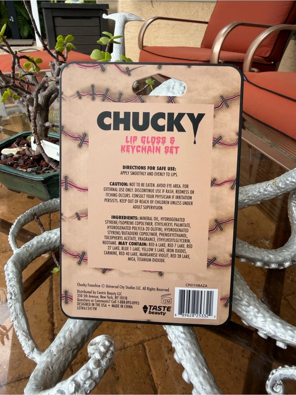 Chucky Red Lip Gloss & Keychain Set